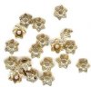 20 4x7mm Antique Gold Star with Dot Bead Caps